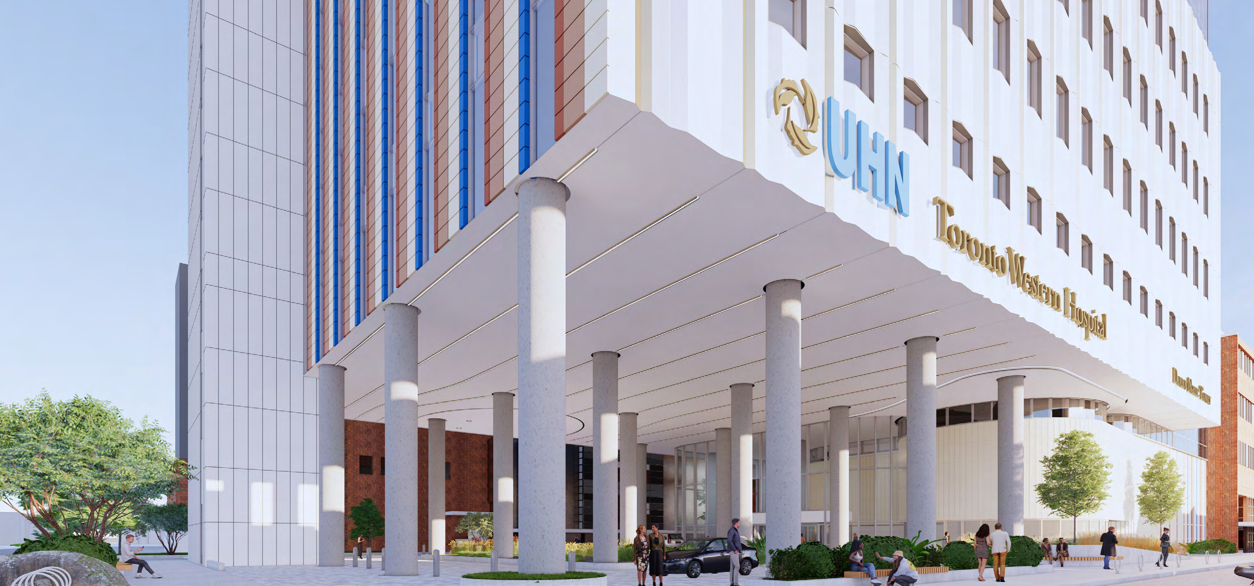 Architectural rendering of Project Aspire — a 15-storey tower at Toronto Western Hospital.