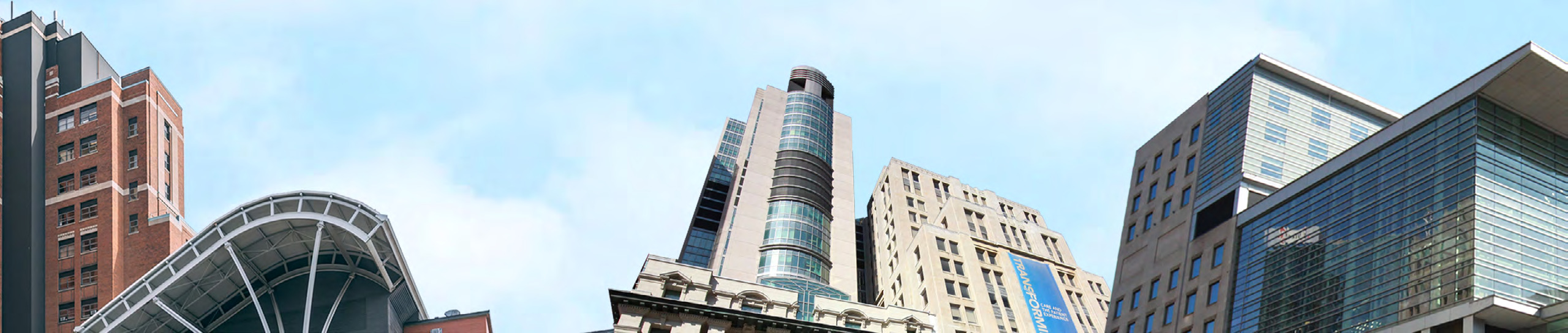 UHN buildings on the Toronto skyline.